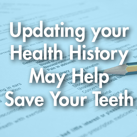 North Reading dentist, Dr. Judy Marcovici at Inertia Dental tells patients how keeping health history updated may help save their teeth.