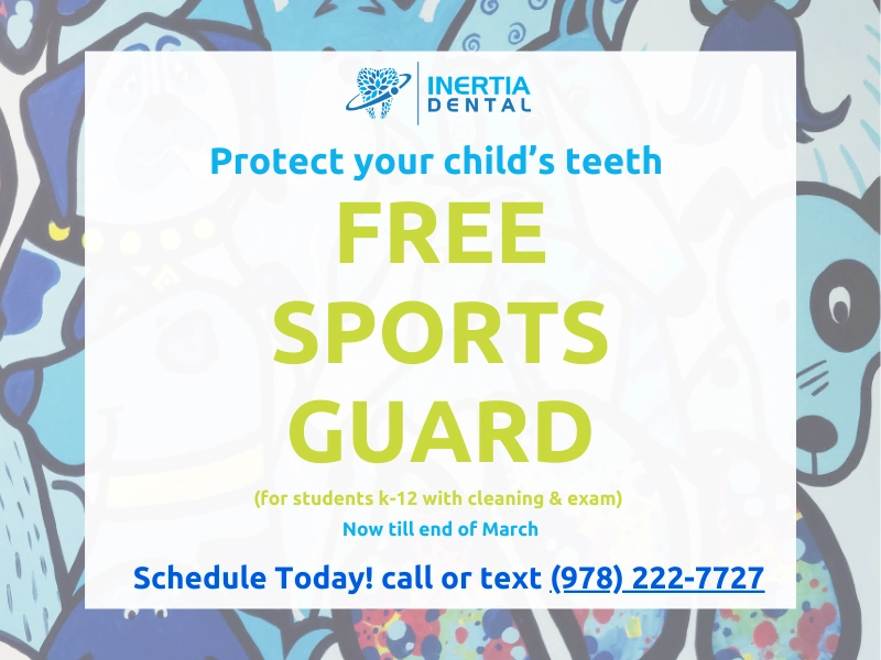 Protet your kids & teen's teeth with a Free Sports Guard (for students k-12 with cleaning & exam). Special offer is going on now through the end of March 2025. Schedule Today!